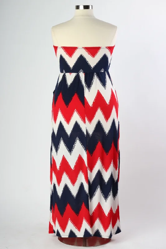 Nautical Maxi Dress - Red