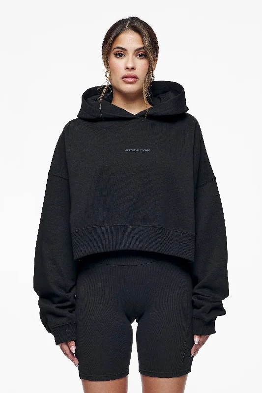 Salita Oversized Cropped Hoodie Black Gum