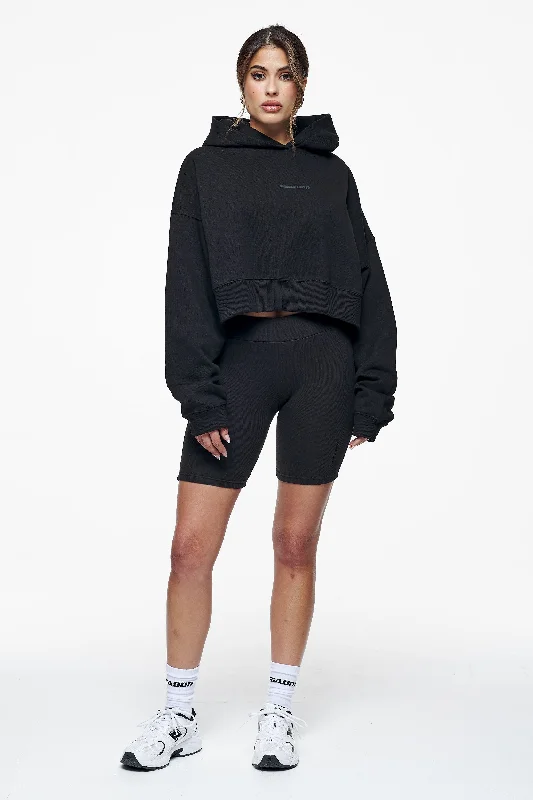 Salita Oversized Cropped Hoodie Black Gum