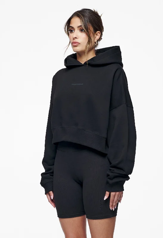 Salita Oversized Cropped Hoodie Black Gum