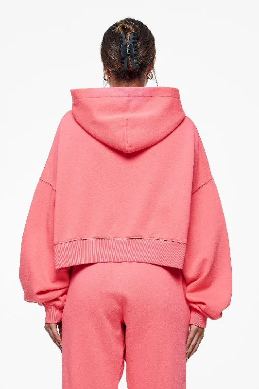 Salita Oversized Cropped Hoodie Vintage Washed Strawberry Gum