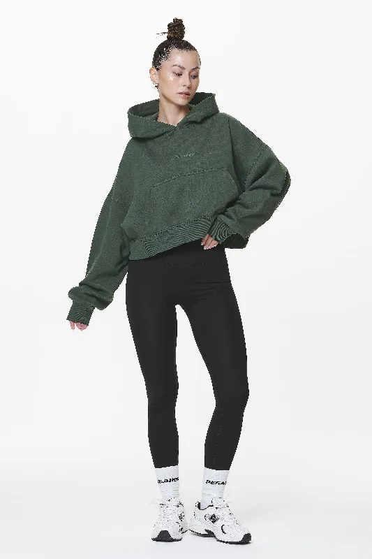 Salita Oversized Cropped Hoodie Washed Sage Green Gum