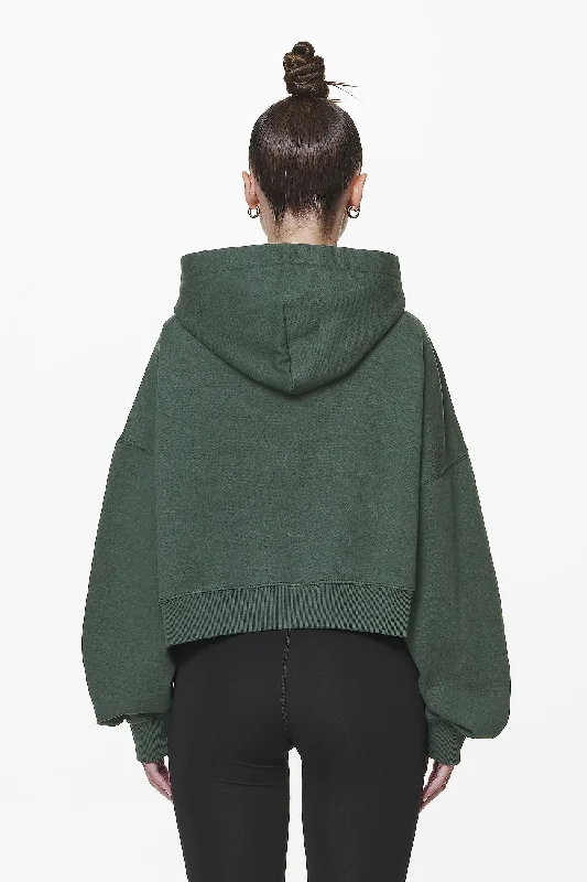 Salita Oversized Cropped Hoodie Washed Sage Green Gum