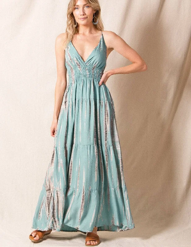 Tie-Dye 2-Way Sundress Dress - Aqua