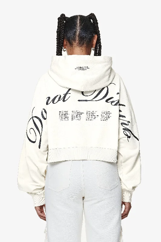 Vrena Oversized Cropped Hoodie Washed Salty Cream