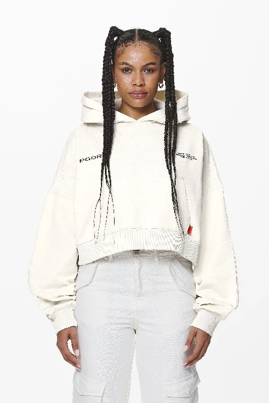 Vrena Oversized Cropped Hoodie Washed Salty Cream