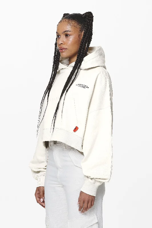 Vrena Oversized Cropped Hoodie Washed Salty Cream