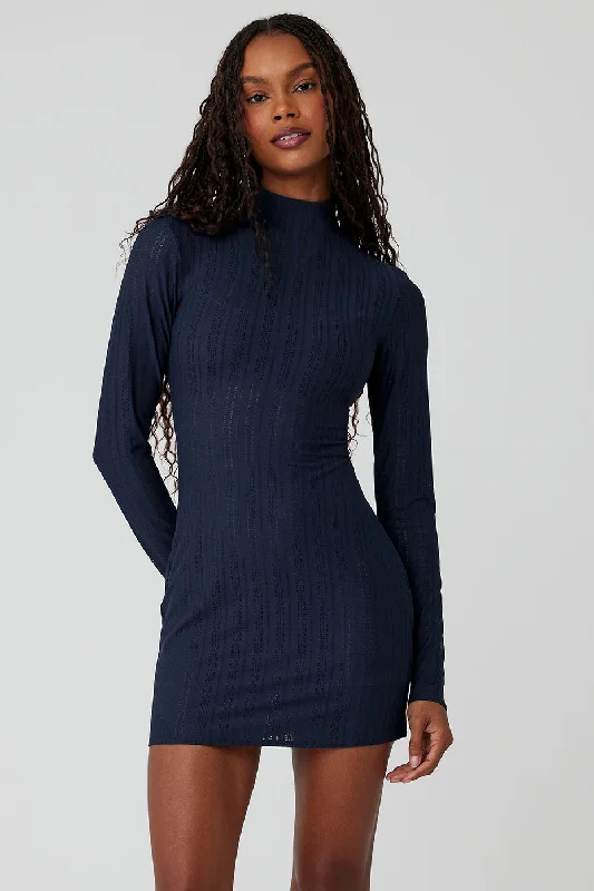 Euphoria Long Sleeve Dress - Navy