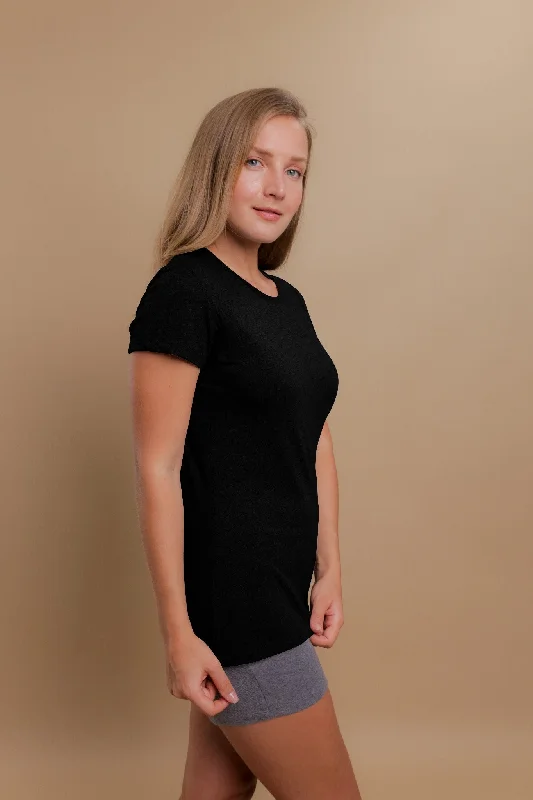 Women's Round Neck Cap Sleeve Shirt