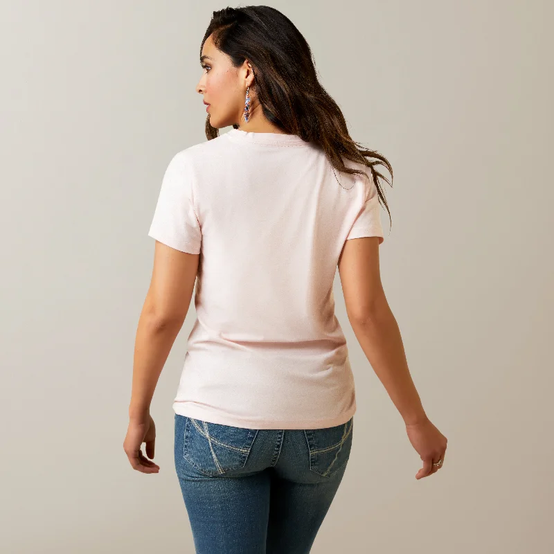 10045087 Ariat Women's Boot Outline SS Tee Chalk Pink