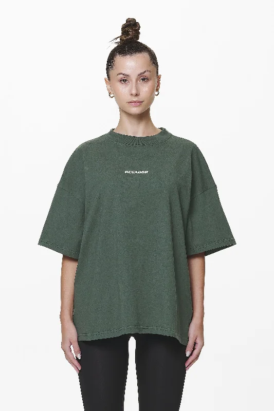 Arendal Logo Heavy Oversized Tee Washed Sage Green