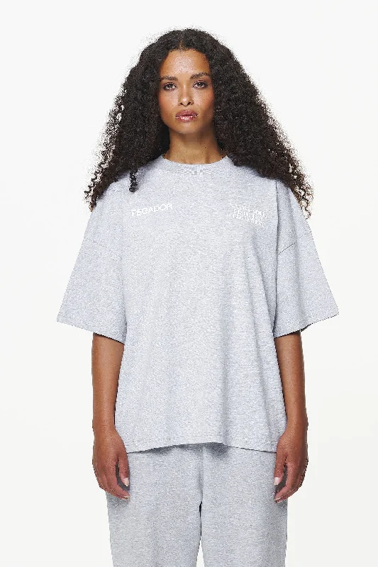 Cadogan Heavy Oversized Tee Grey Melange