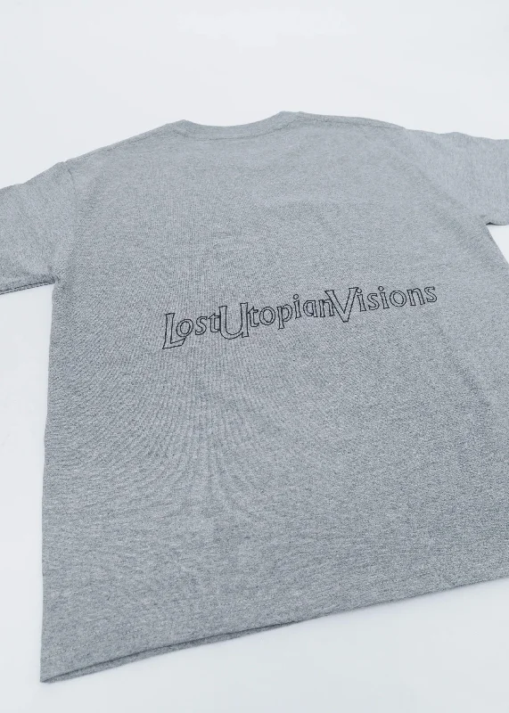 Lost Utopian Visions LUV Outline Logo SS Tee - Heather Grey