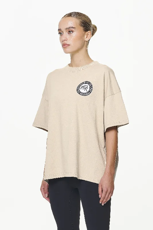 Lydney Heavy Oversized Tee Vintage Washed Fossil Taupe