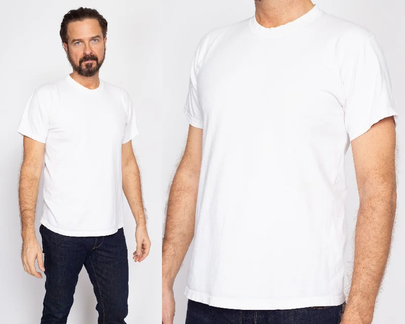 Medium 90s Plain White Cotton T Shirt