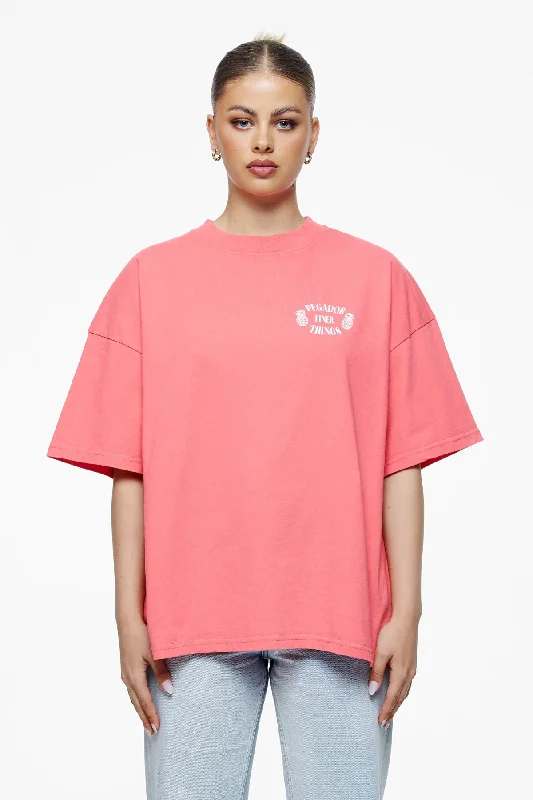 Roma Heavy Oversized Tee Vintage Washed Strawberry