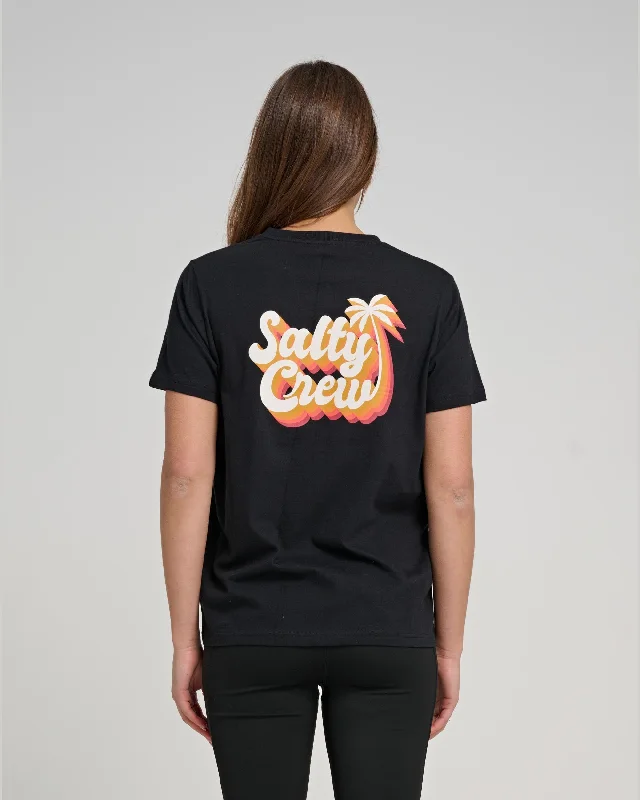 Salty Seventies Boyfriend Tee - Black