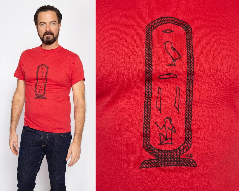 Sm-Med 80s Egyptian Hieroglyphic T Shirt