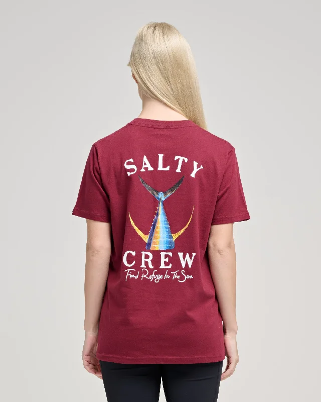 TAILED BOYFRIEND TEE - Burgundy