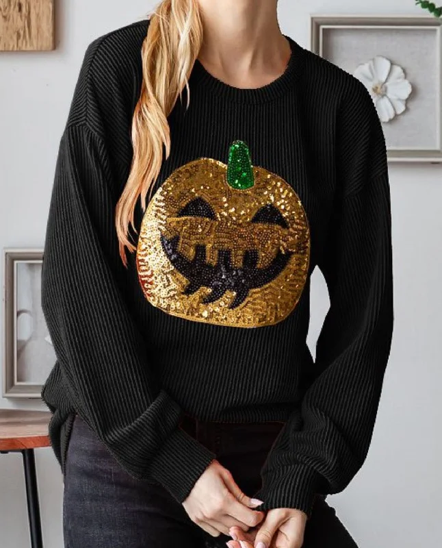 Halloween Sequin Long Sleeve Top