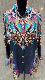 Womens Button Down the Front Blouse Multi colors