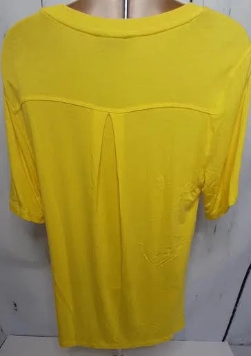 T-Shirt- Yellow Button /Sleeve- Women's-m23108tm