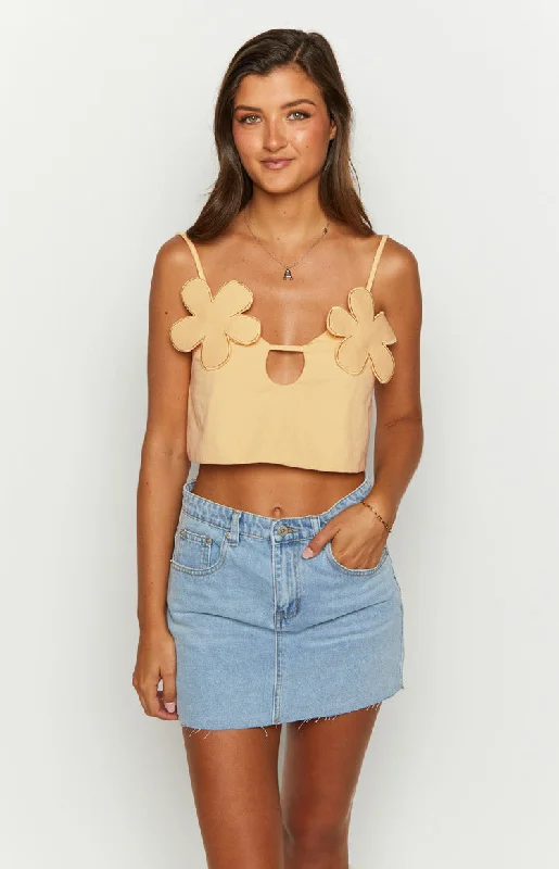 Petal Yellow Crop Top