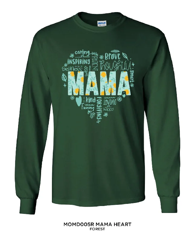 Women's Mama Heart Long Sleeved Tee