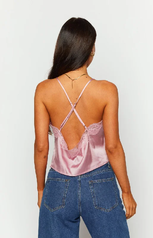 Tammy Pink Lace Cami Top