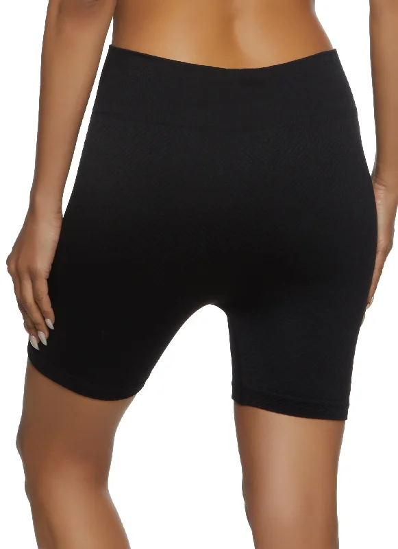 Textured Knit Seamless Biker Shorts