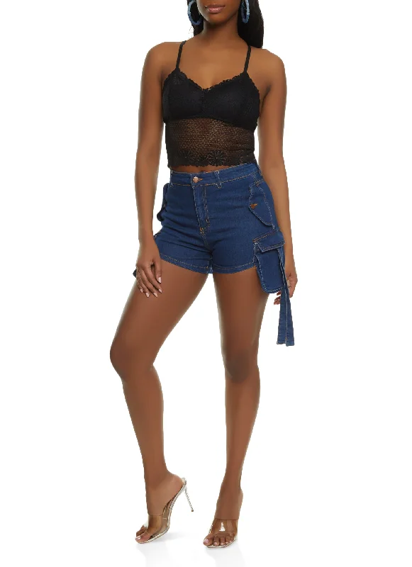 Side Cargo Pocket Denim Shorts