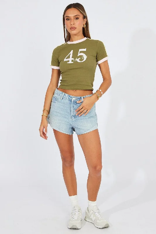 Denim Relaxed Denim Shorts High Rise