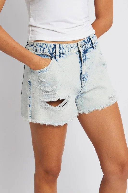 Denim Relaxed Short Low Rise