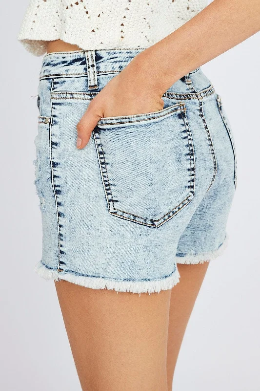 Denim Skinny Denim Short High Rise