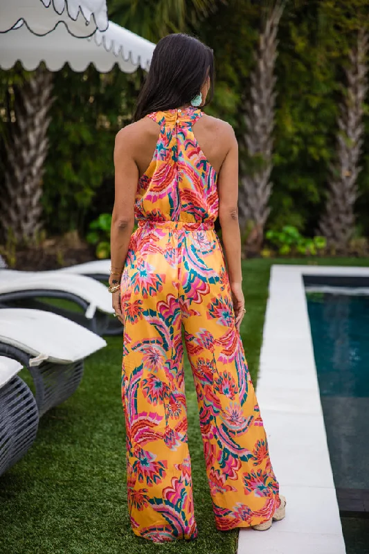 Gate To My Heart Multi Printed Halter Jumpsuit FINAL SALE