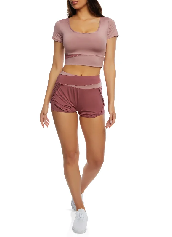 Two Tone Detail Activewear Shorts