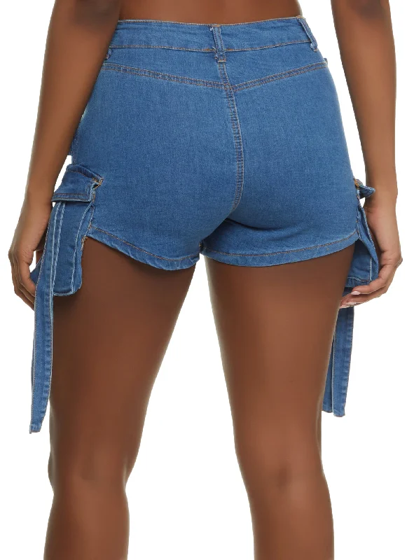 Side Cargo Pocket Denim Shorts