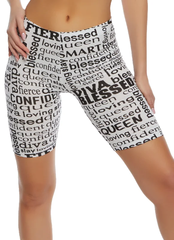 Blessed Diva Graphic Biker Shorts