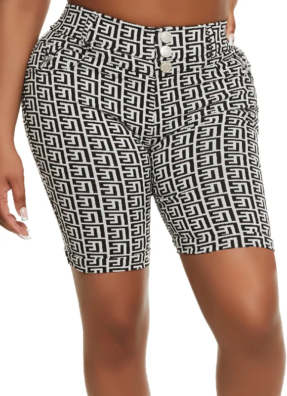 Greek Key Bermuda Shorts