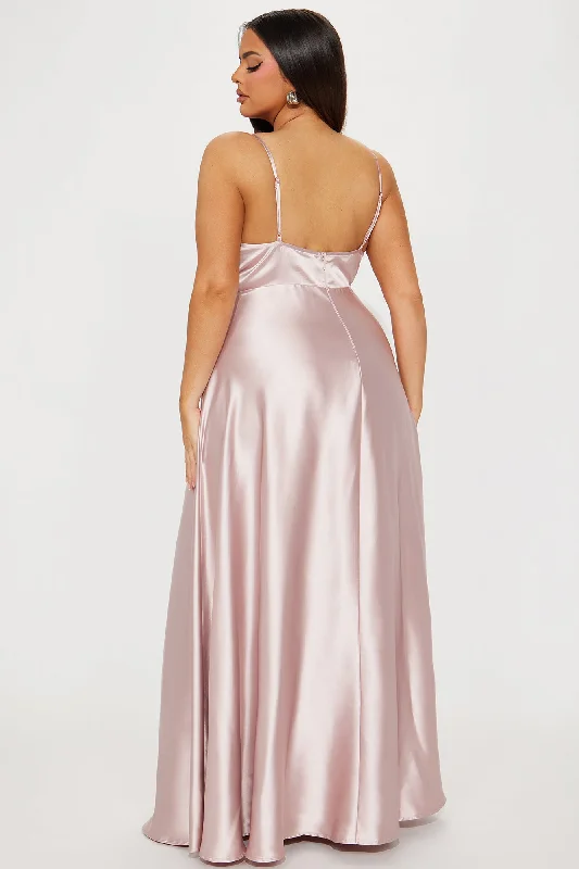 Ashlynn Satin Gown - Blush