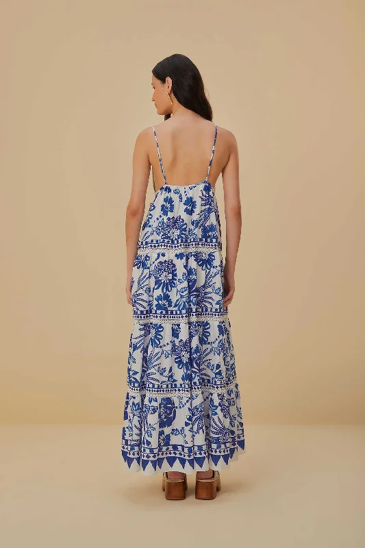 Off-White Flowerful Birds Maxi Dress