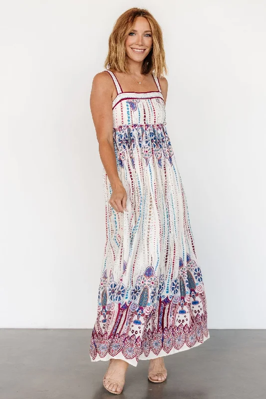 Ivania Tank Maxi Dress | Cream Multi