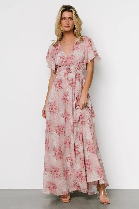 Lynlee Metallic Maxi Dress | Pink Multi