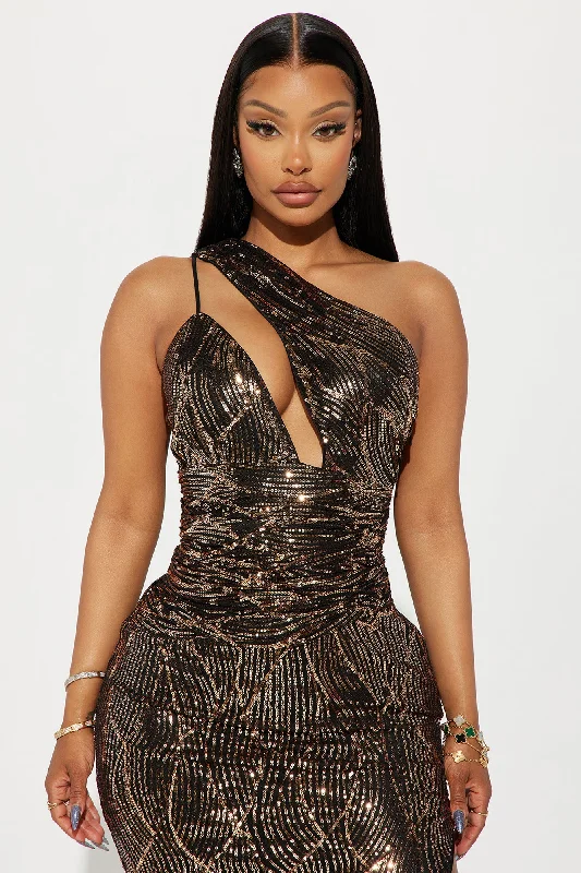 Piper Sequin Maxi Dress - Bronze