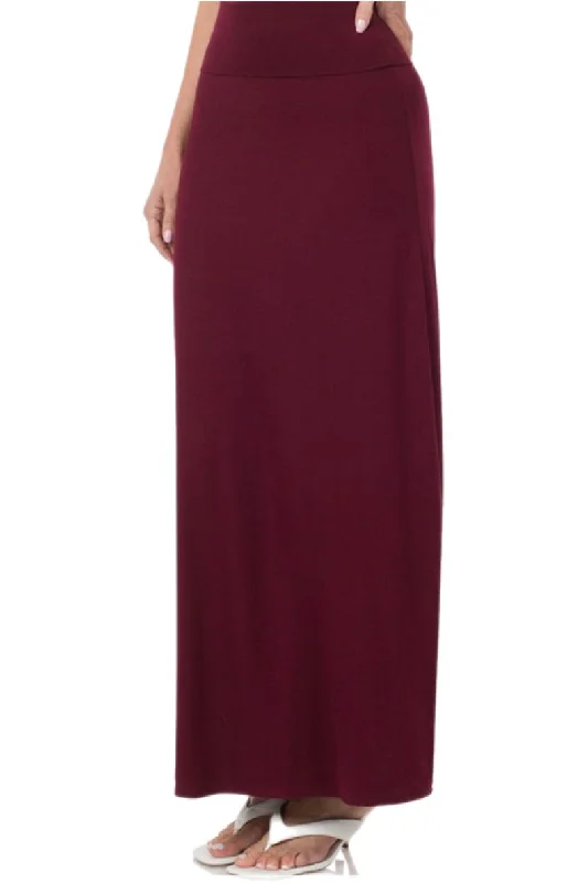 Premium Maxi Skirt Style 1343 in Dark Burgundy