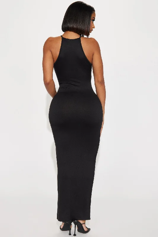 Sienna Slit Maxi Dress - Black